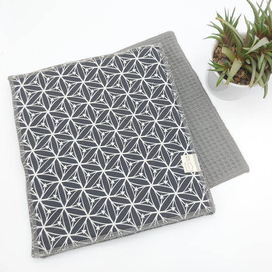 Essuie-tout lavable - gris flèches (intérieur gris) - lot de 8 feuilles