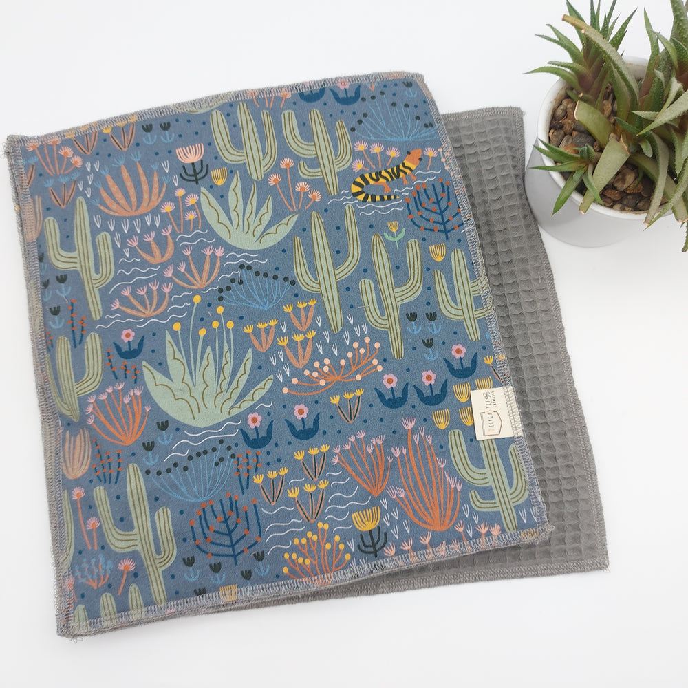 Essuie-tout lavable - cactus (intérieur gris) - lot de 8 feuilles