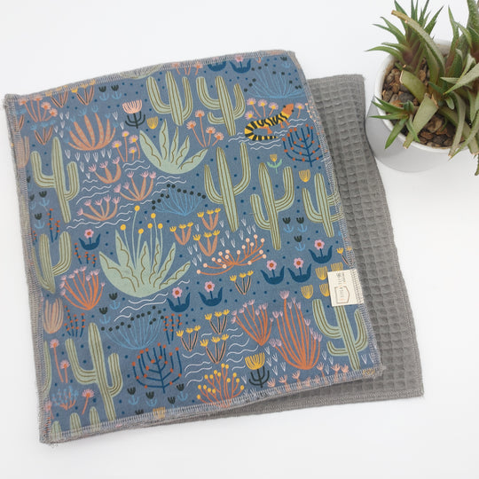 Essuie-tout lavable - cactus (intérieur gris) - lot de 8 feuilles