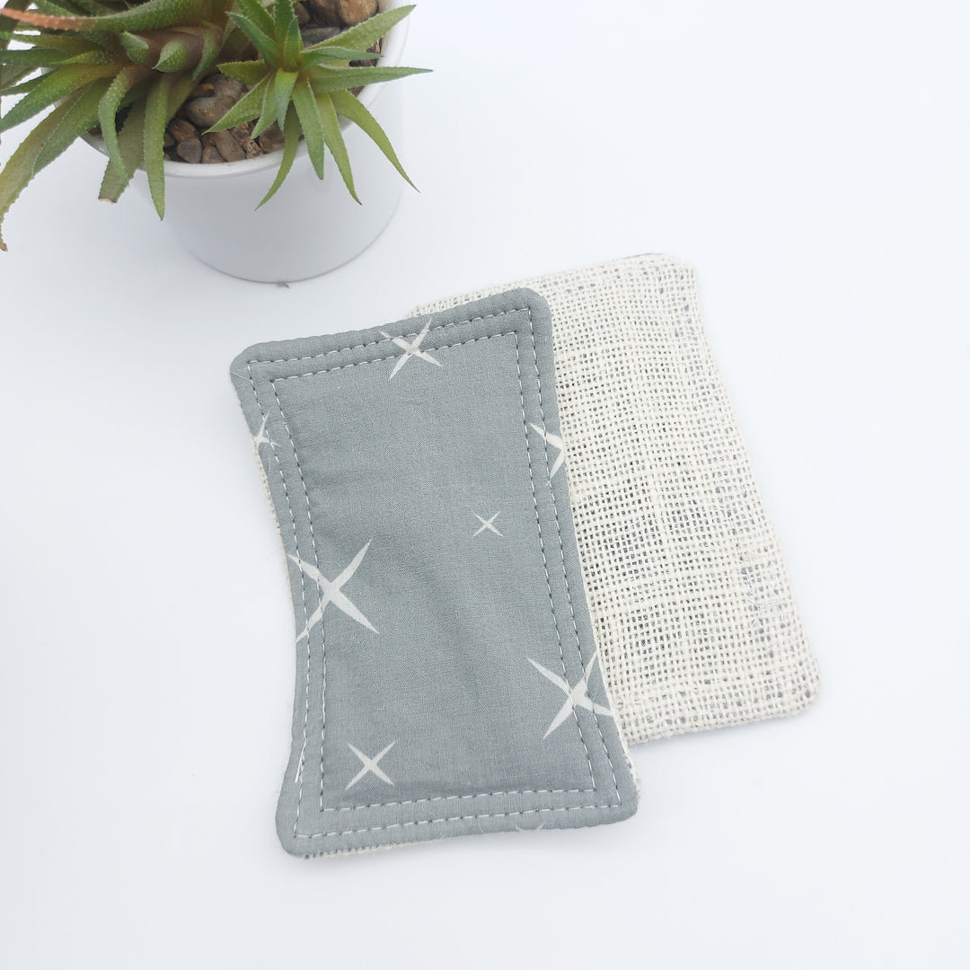 Éponge lavable et réutilisable - gris croix