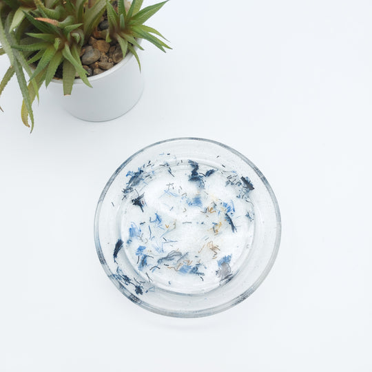 Plateau vide poche - coupelle - résine et jeans - bleu et bronze