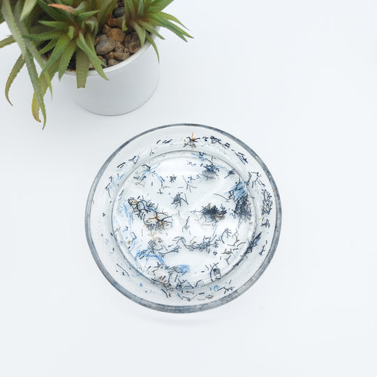 Plateau vide poche - coupelle - résine et jeans - bleu et bronze