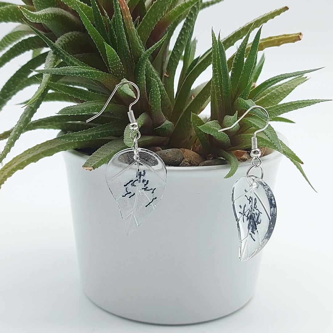 Boucles d'oreille - pendante - feuille