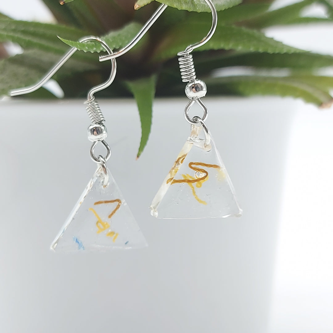 Boucles d'oreille - pendante - triangle bronze
