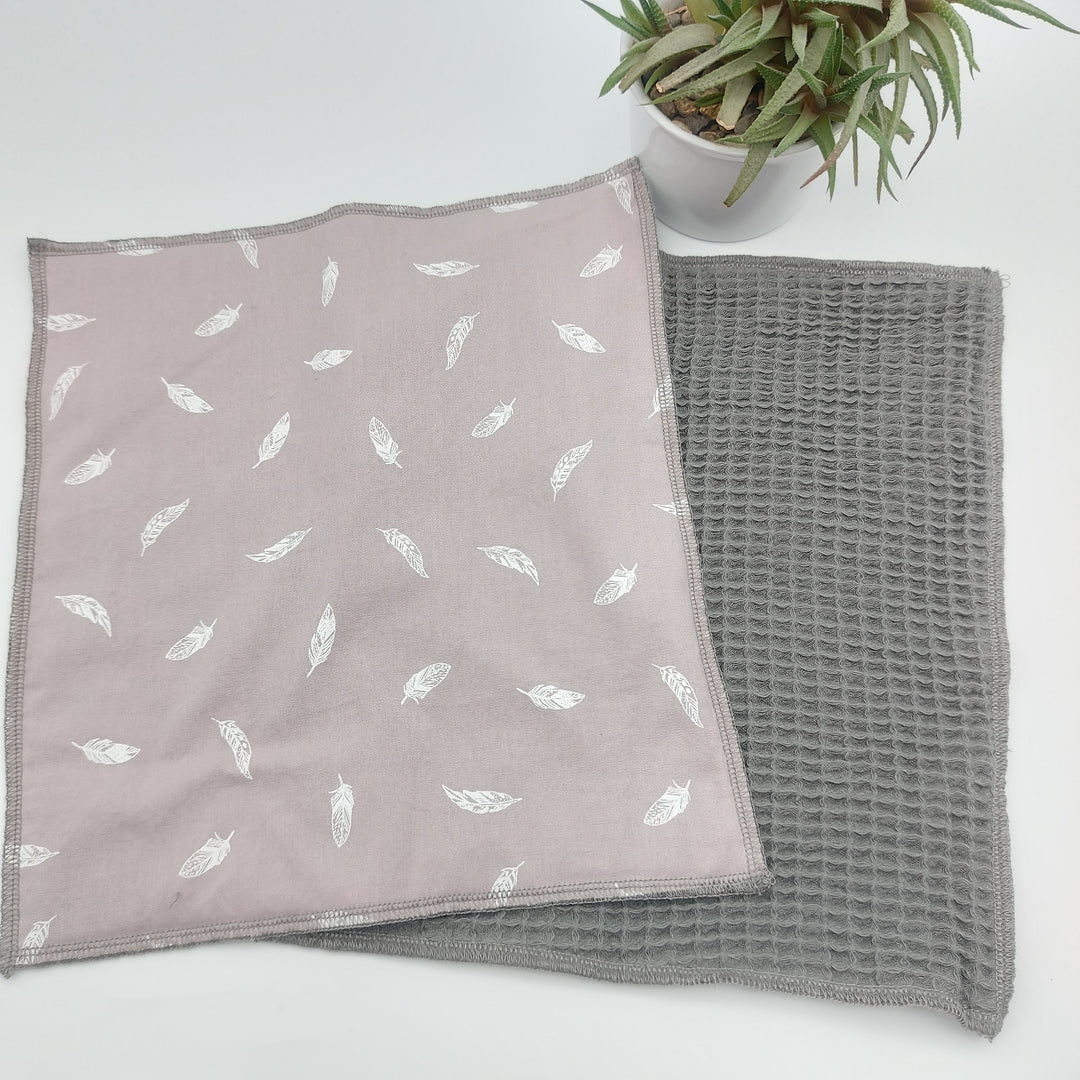 Essuie-tout lavable - unité - lilas plumes (intérieur gris)