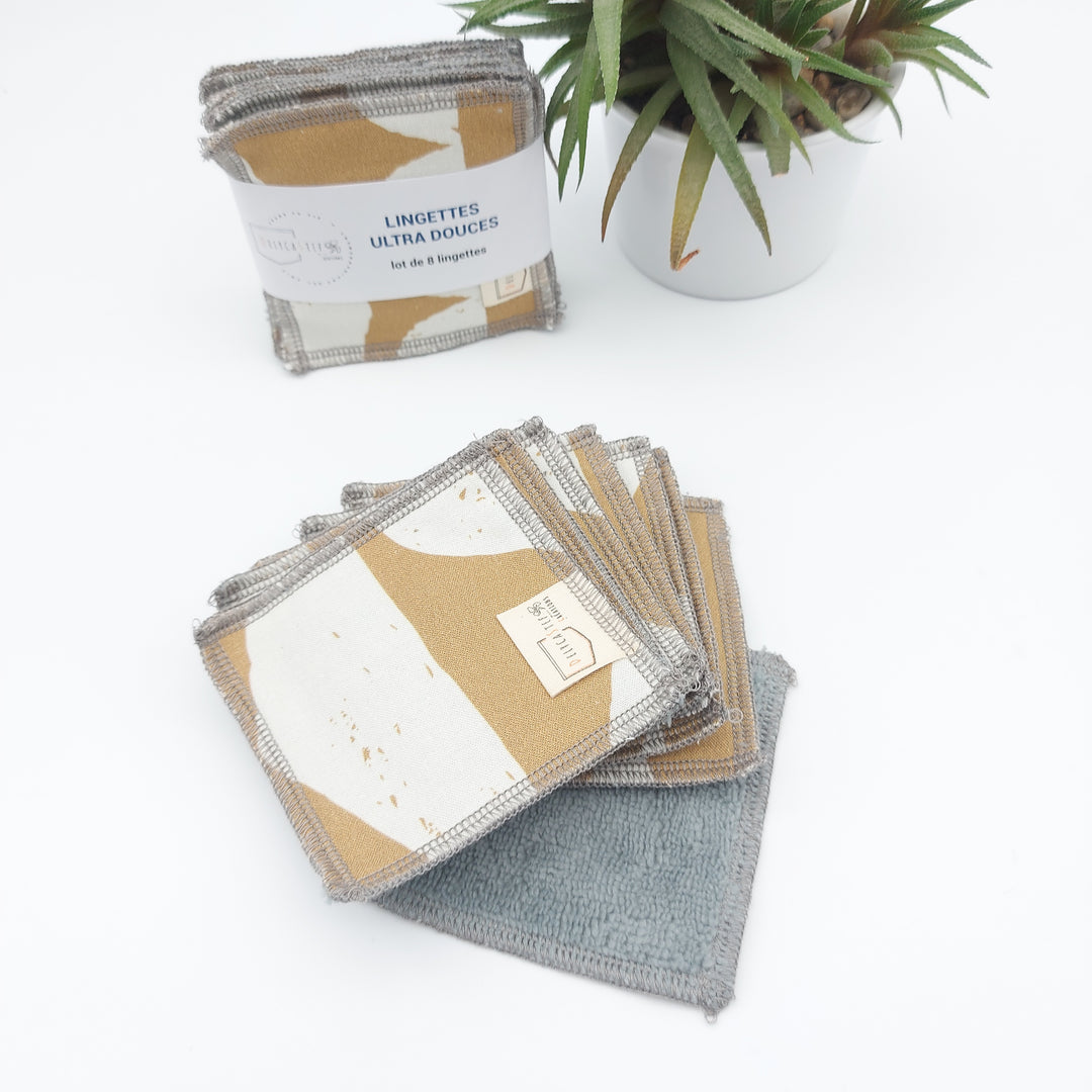 Lingettes démaquillantes jaune et blanc delycastef