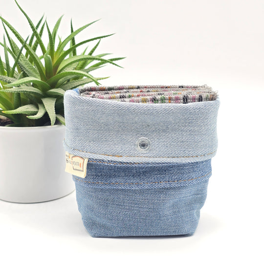 Pochette de rangement pour lingettes démaquillantes - denim clair