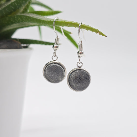 Boucles d'oreille - pendante - bouton verre denim kaki