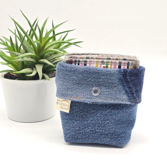 Pochette de rangement pour lingettes démaquillantes - denim foncé