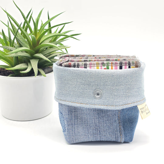 Pochette de rangement pour lingettes démaquillantes - denim clair