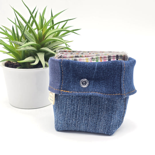 Pochette de rangement pour lingettes démaquillantes - denim foncé