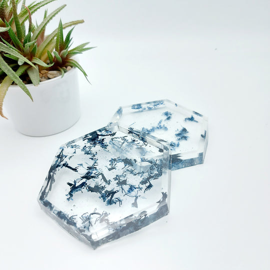 vide poche hexagone resine jeans - DelycaStef