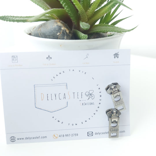 delycastef boucle oreille clou zipper argent 2