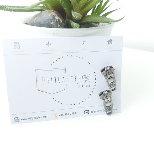 delycastef boucle oreille clou zipper argent 3