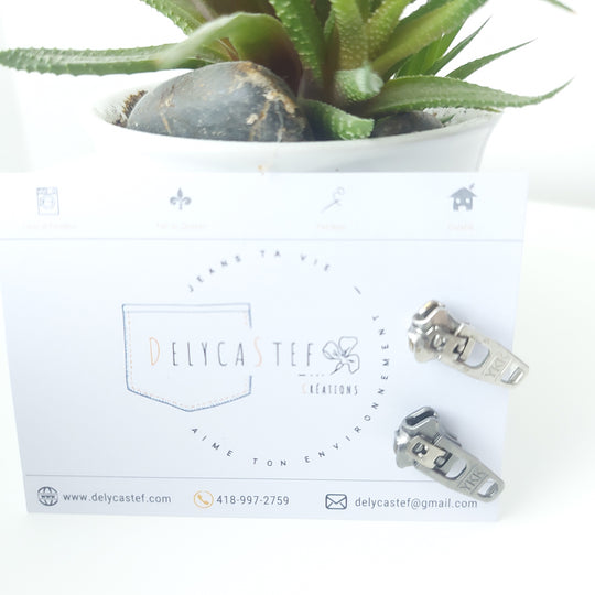 delycastef boucle oreille clou zipper argent 4