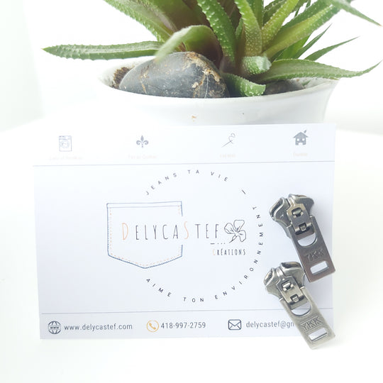 delycastef boucle oreille clou zipper argent