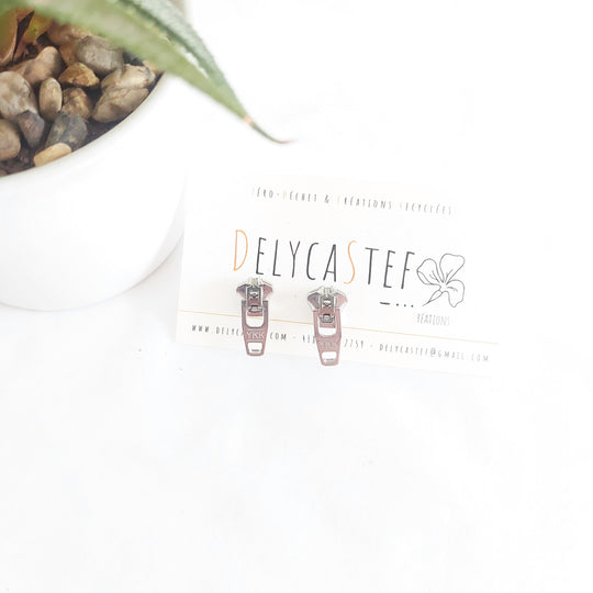 delycastef boucle oreille clou zipper laiton