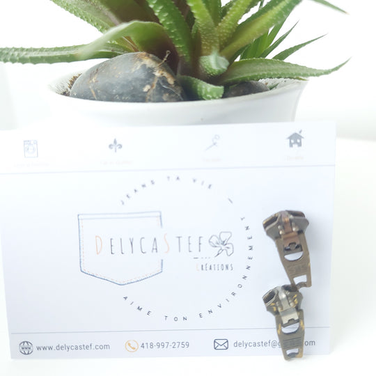 delycastef boucle oreille clou zipper laiton