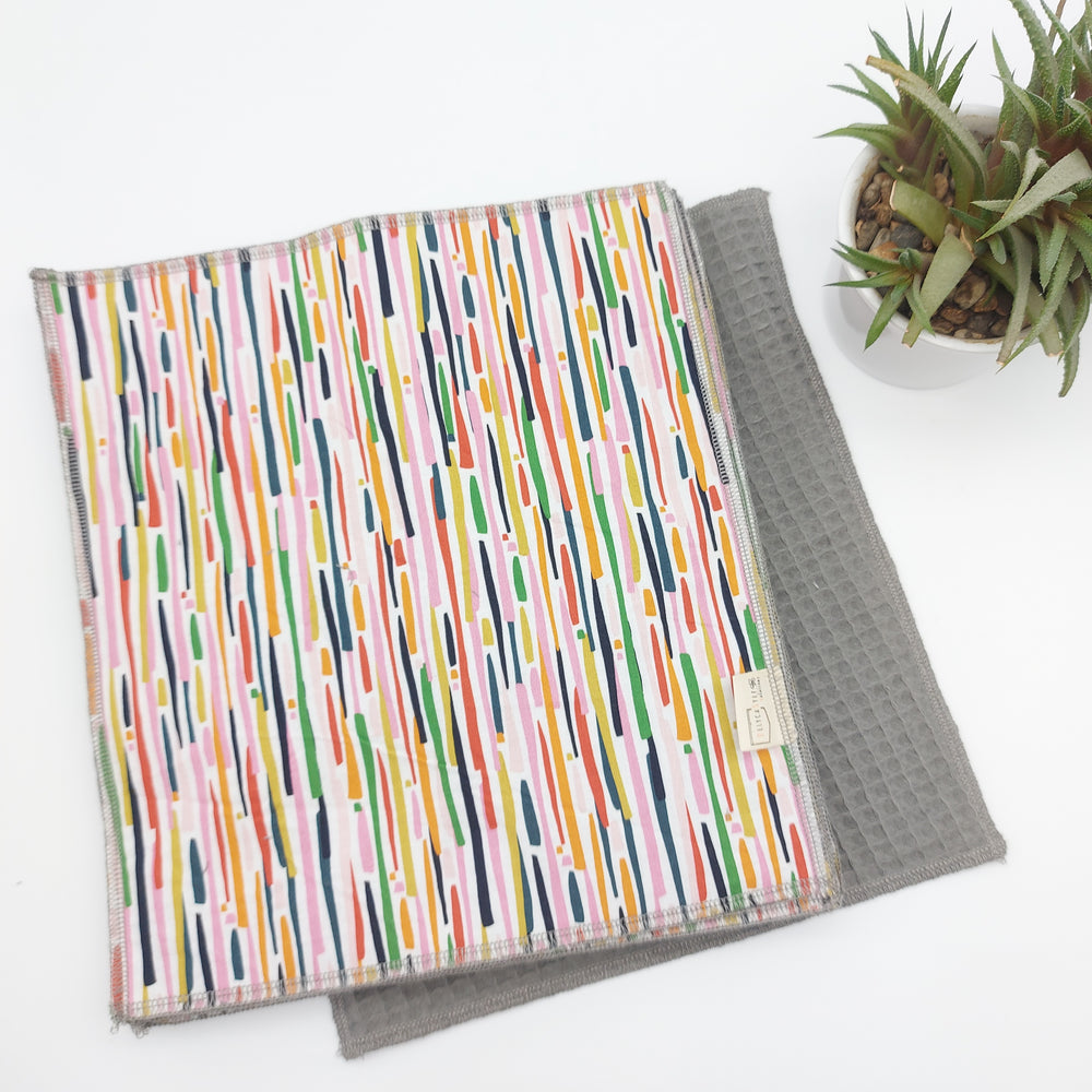 Essuie-tout lavable -  multicolore (intérieur gris) - lot de 8 feuilles