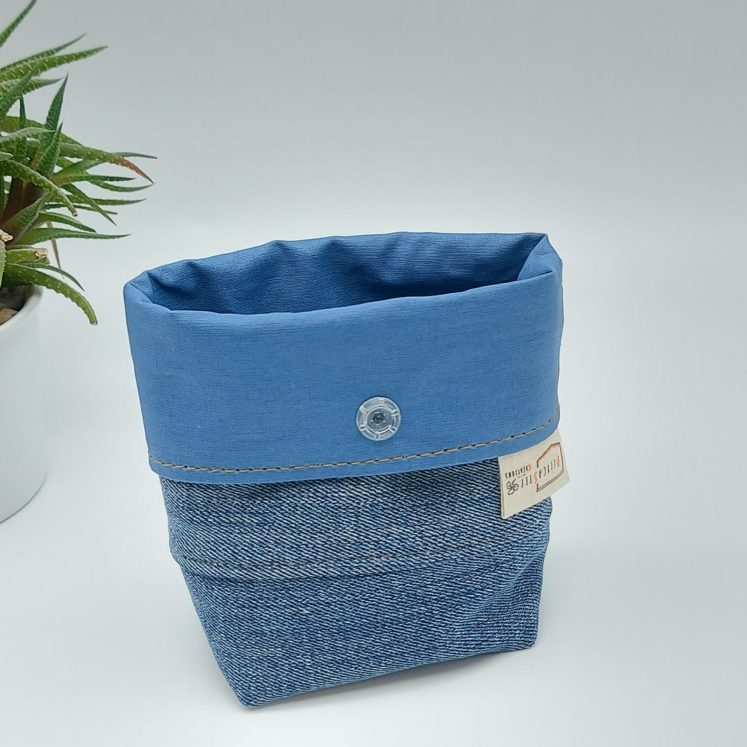 Pochette de rangement pour lingettes démaquillantes - intérieur bleu