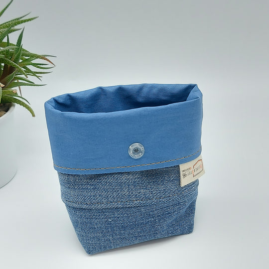Pochette de rangement pour lingettes démaquillantes - intérieur bleu