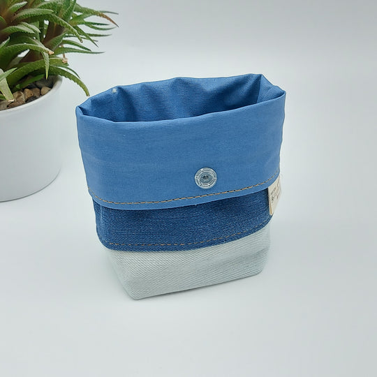 Pochette de rangement pour lingettes démaquillantes - intérieur bleu