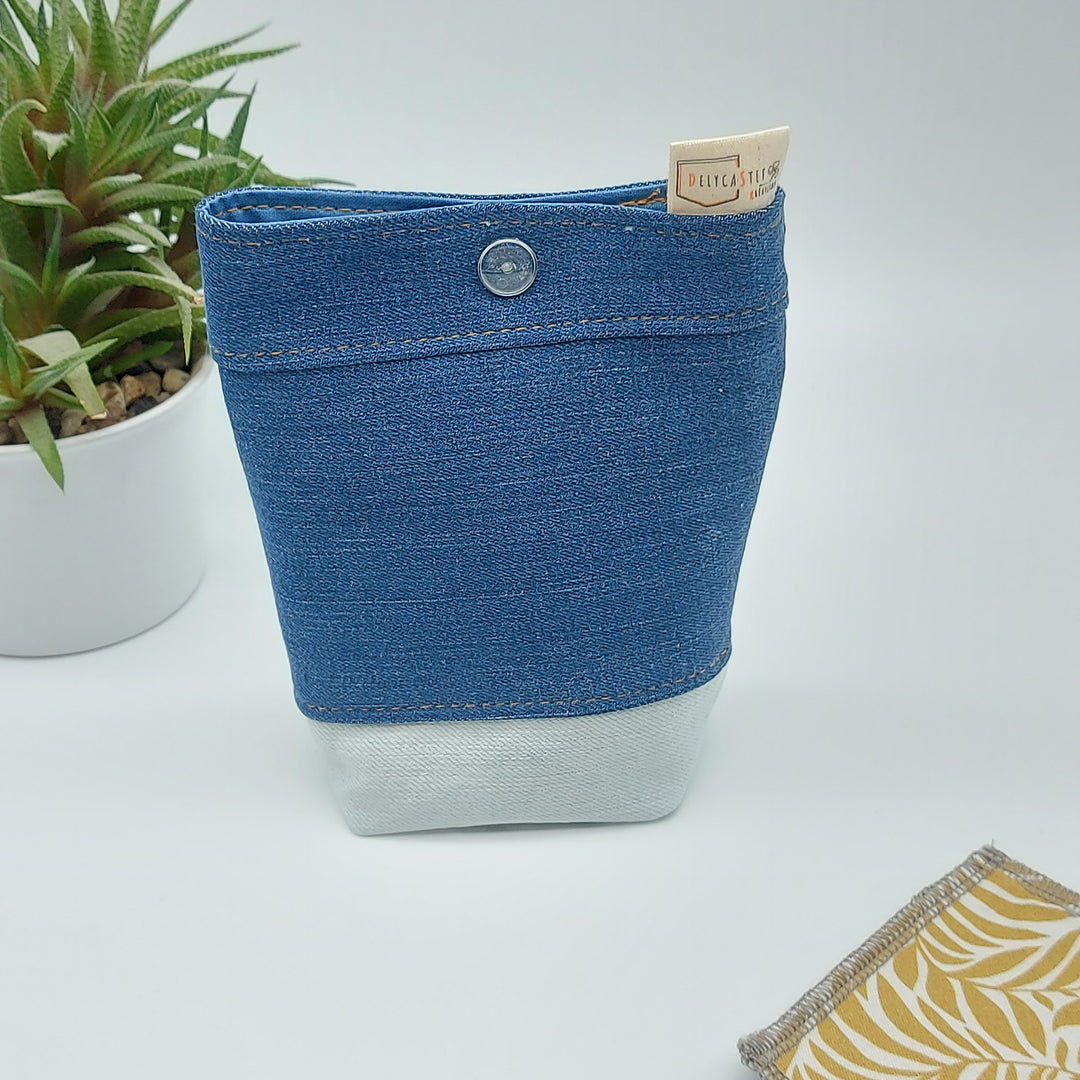 Pochette de rangement pour lingettes démaquillantes - intérieur bleu