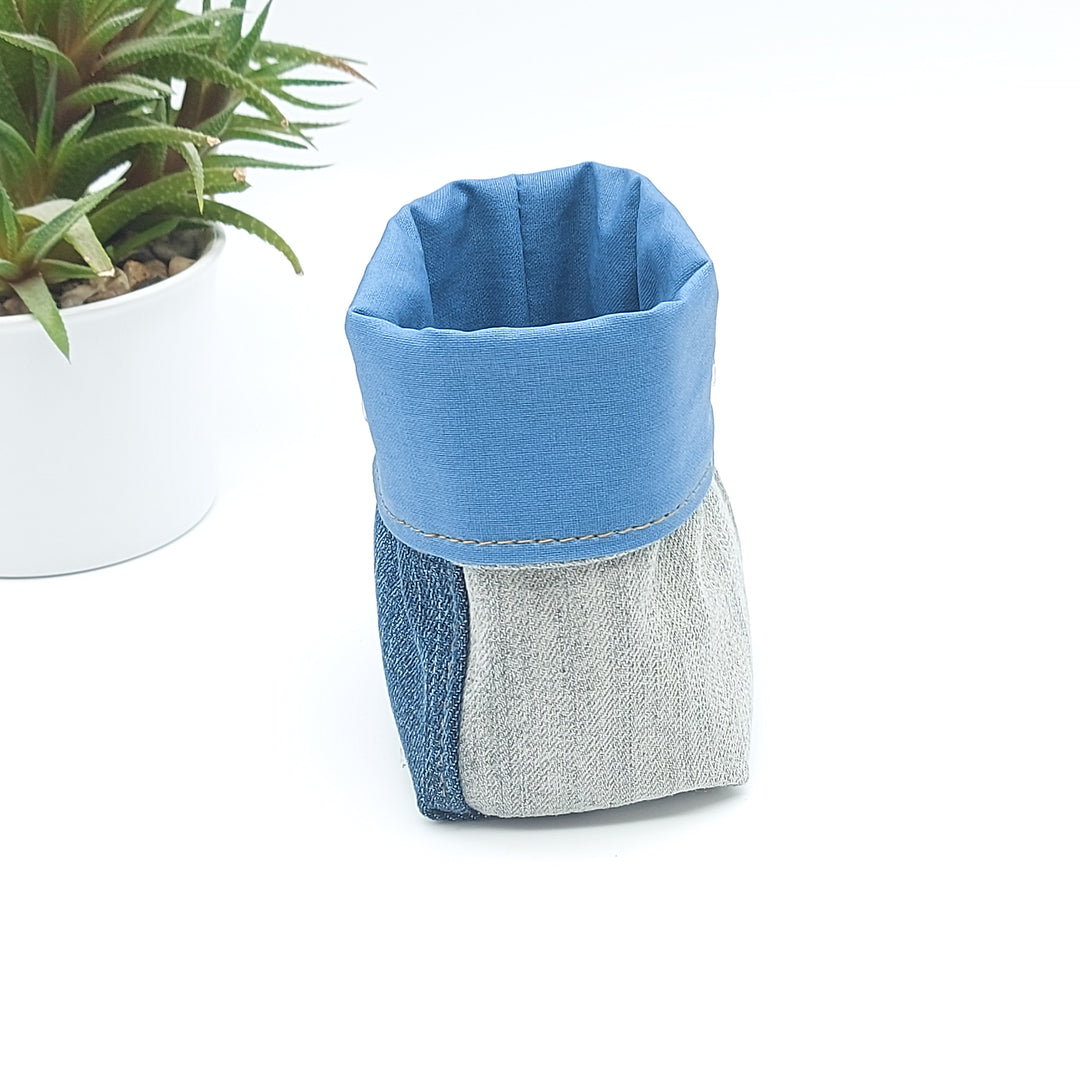 Pochette de rangement pour lingettes démaquillantes - intérieur bleu