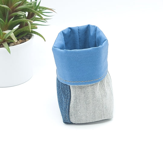 Pochette de rangement pour lingettes démaquillantes - intérieur bleu