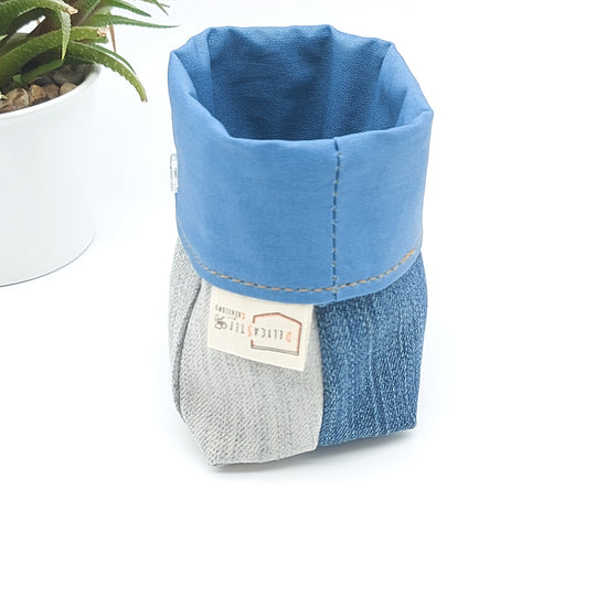 Pochette de rangement pour lingettes démaquillantes - intérieur bleu