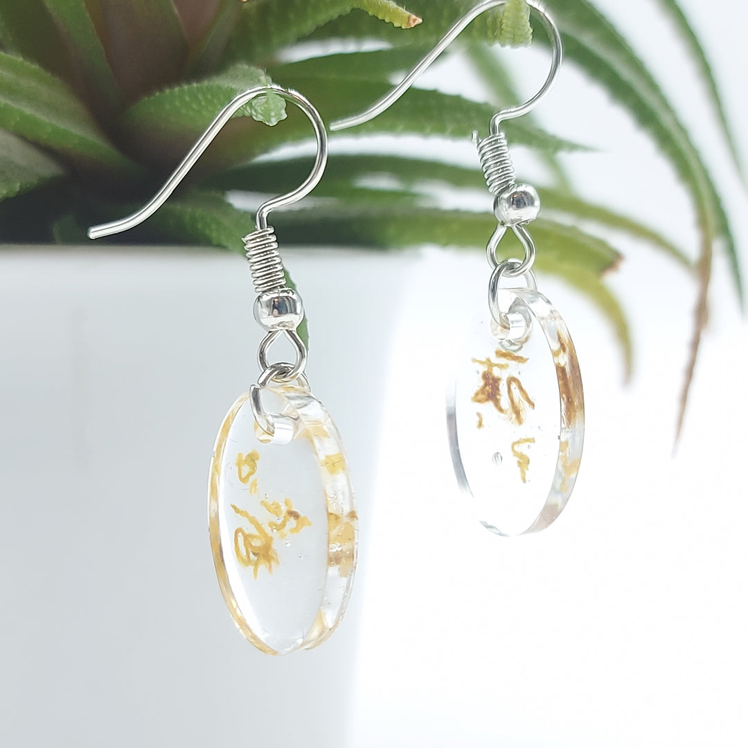 Boucles d'oreille - pendante  - ovale bronze - petite