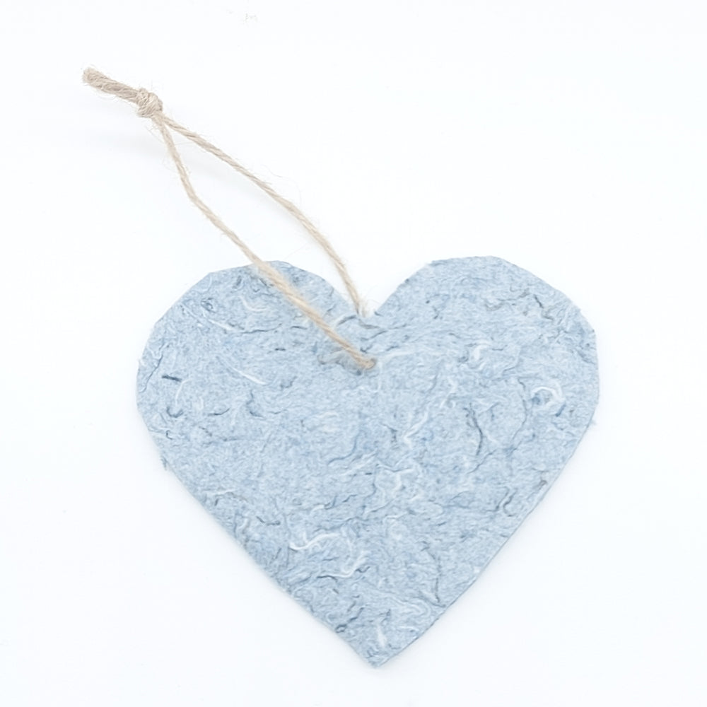 Ornement / décoration de noël - coeur - papier de jeans