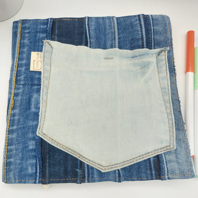 DelycaStef- cahier coloriage lavable - jungle - ceinture denim bleu - poche clair