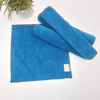 Débarbouillettes ultra-douces - bleu canard