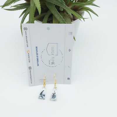 DelycaStef boucle oreilles trapeze denim et or