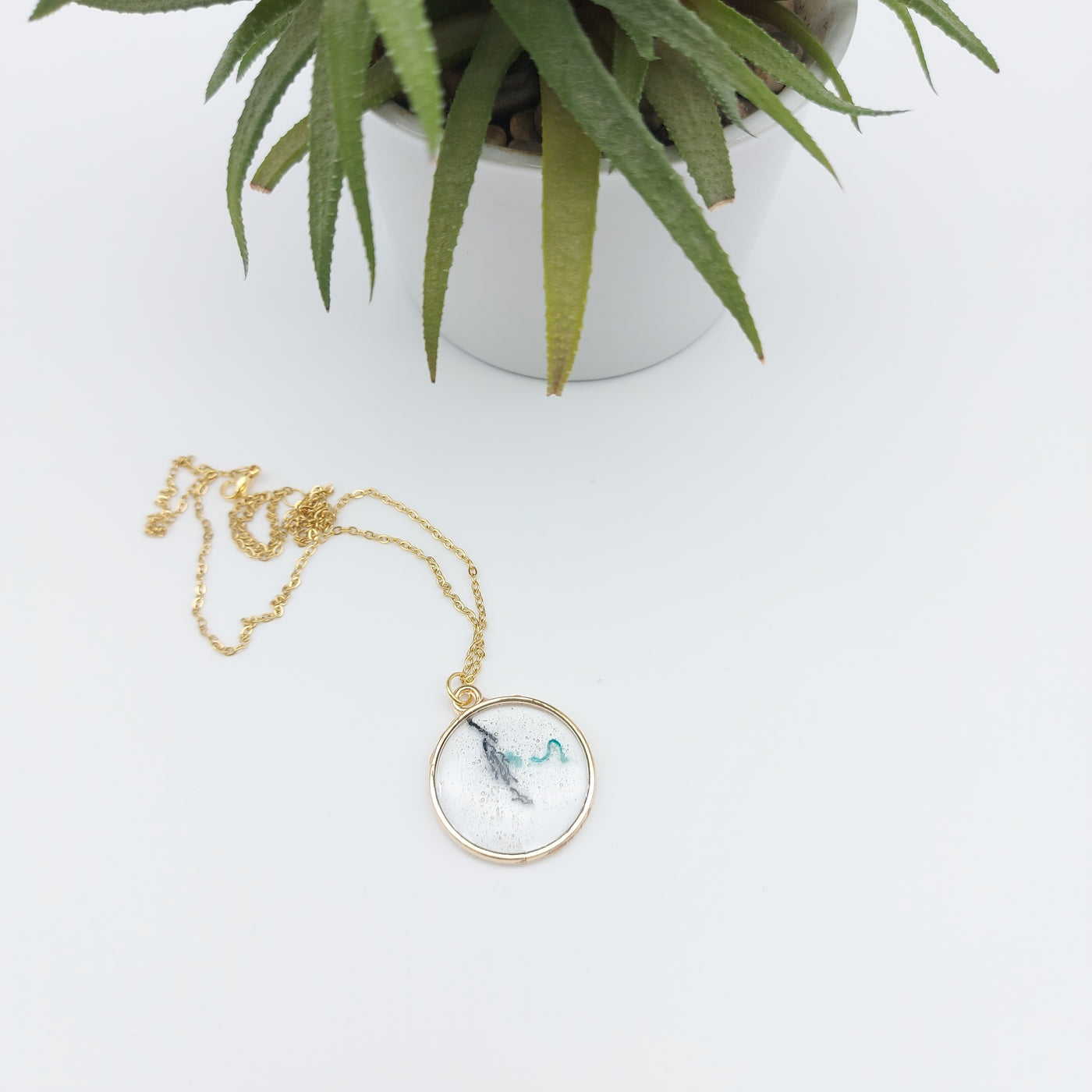 DelycaStef collier rond vert  denim