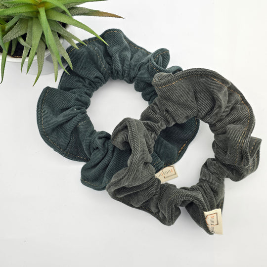 Chouchou à cheveux - denim vert foncé