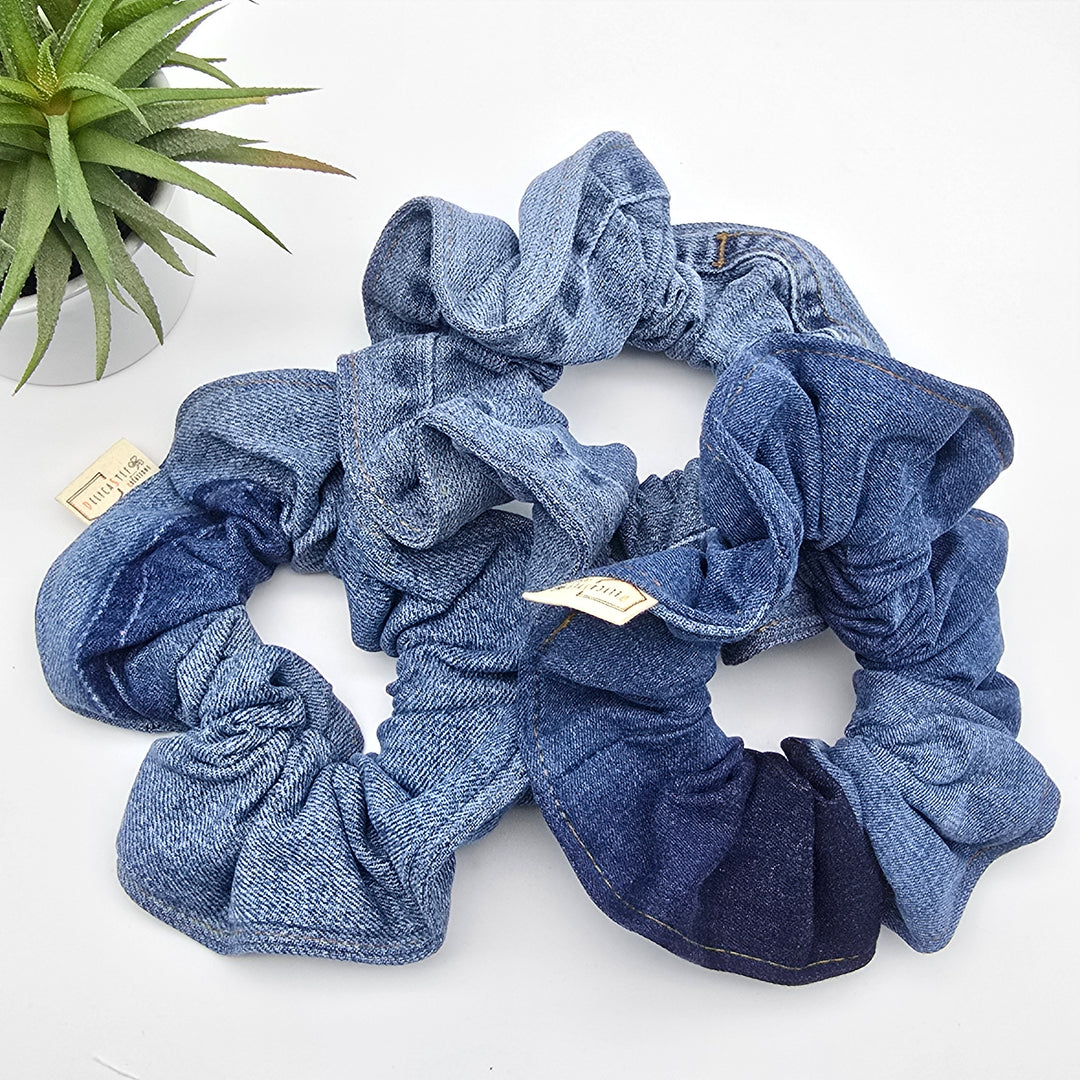 Chouchou à cheveux - denim bleu