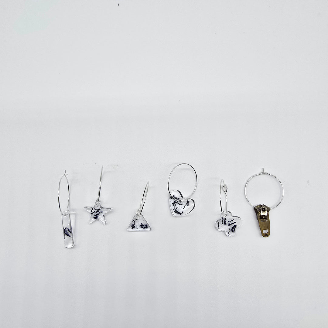 Glass identifiers - set of 6