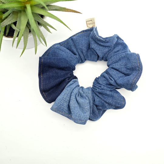 Chouchou à cheveux - denim bleu