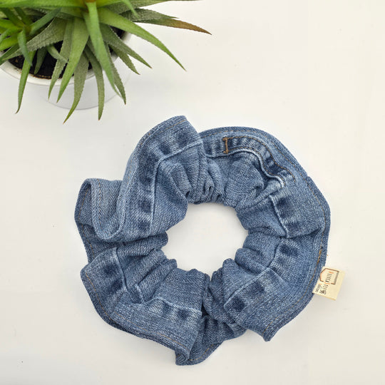 Chouchou à cheveux - denim bleu