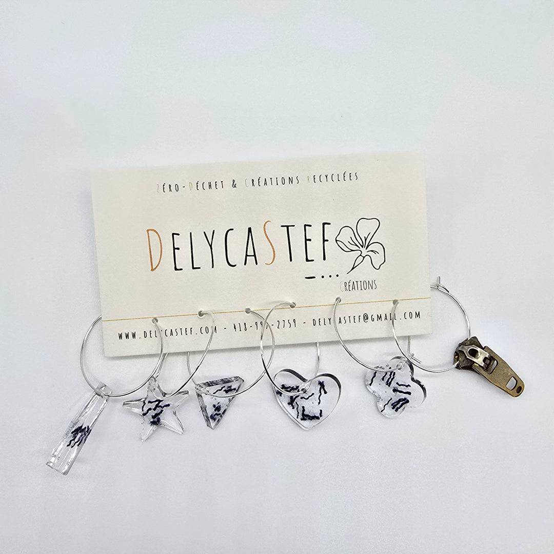 Glass identifiers - set of 6