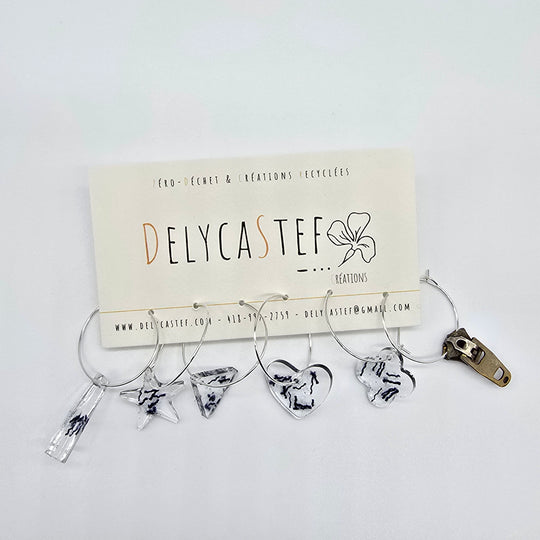 Glass identifiers - set of 6