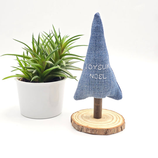 Sapin décoratif - petit - denim revalorisé