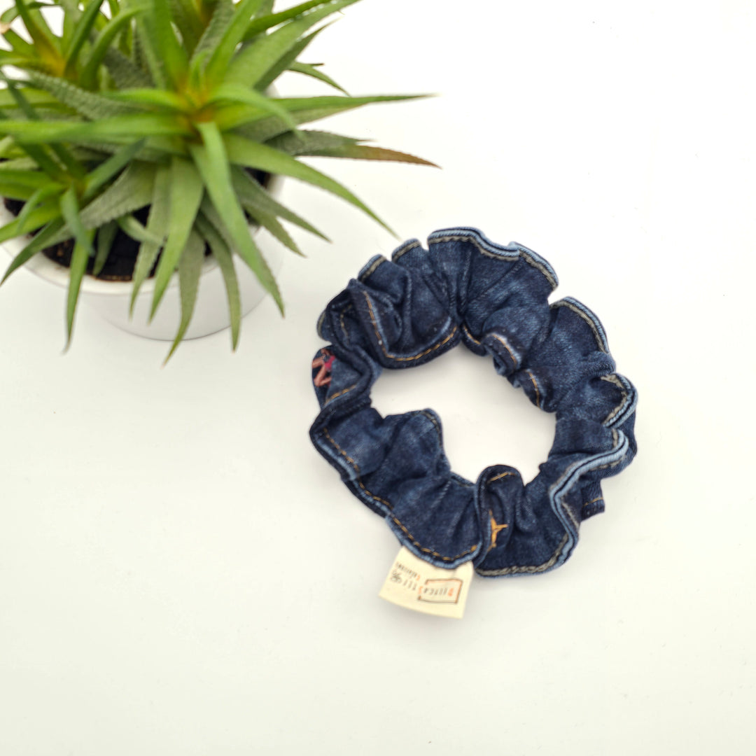 Chouchou à cheveux - denim bleu