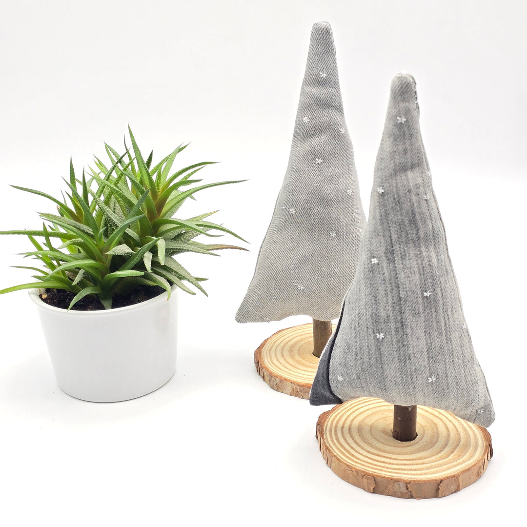 Sapin décoratif - grand - denim revalorisé - gris