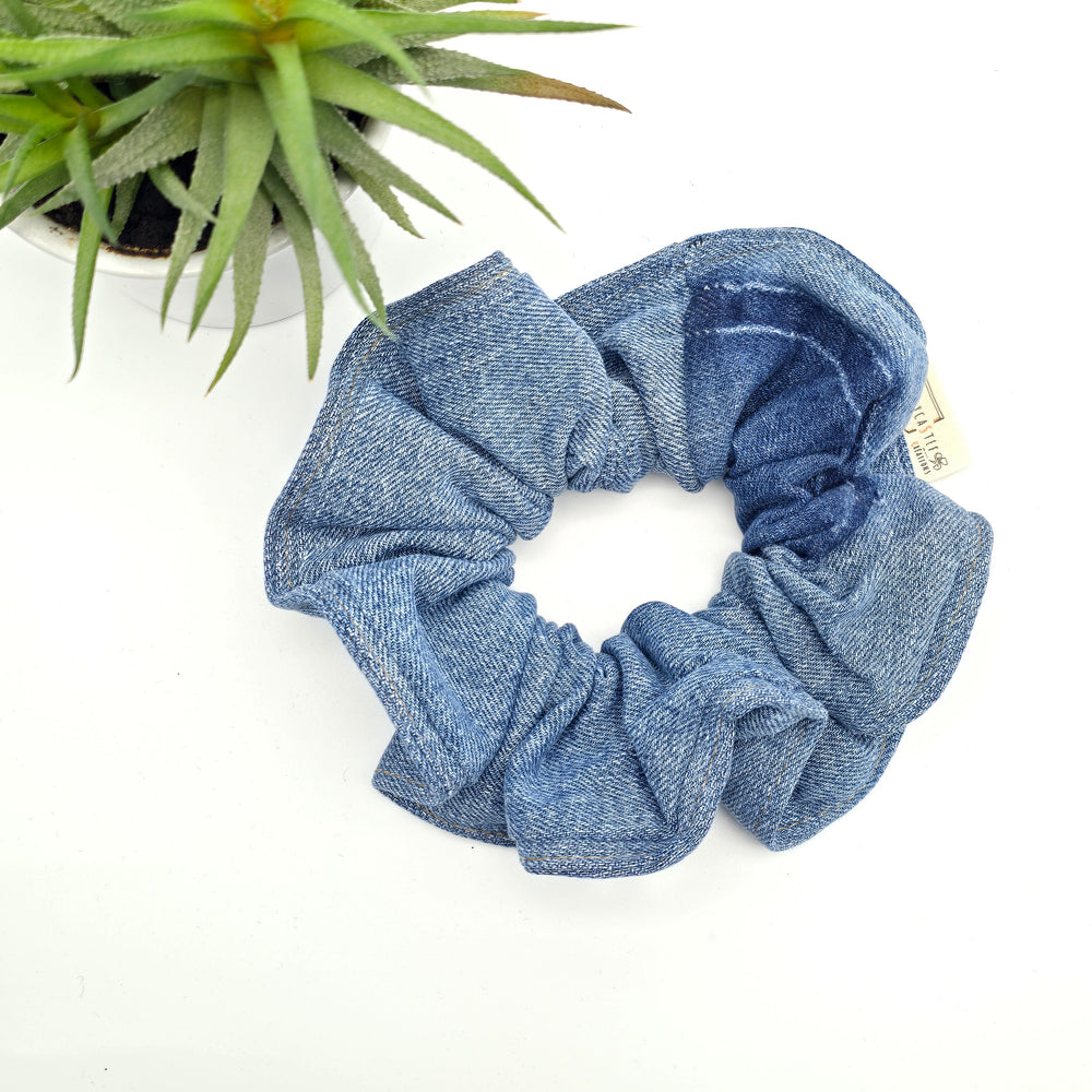 Chouchou à cheveux - denim bleu