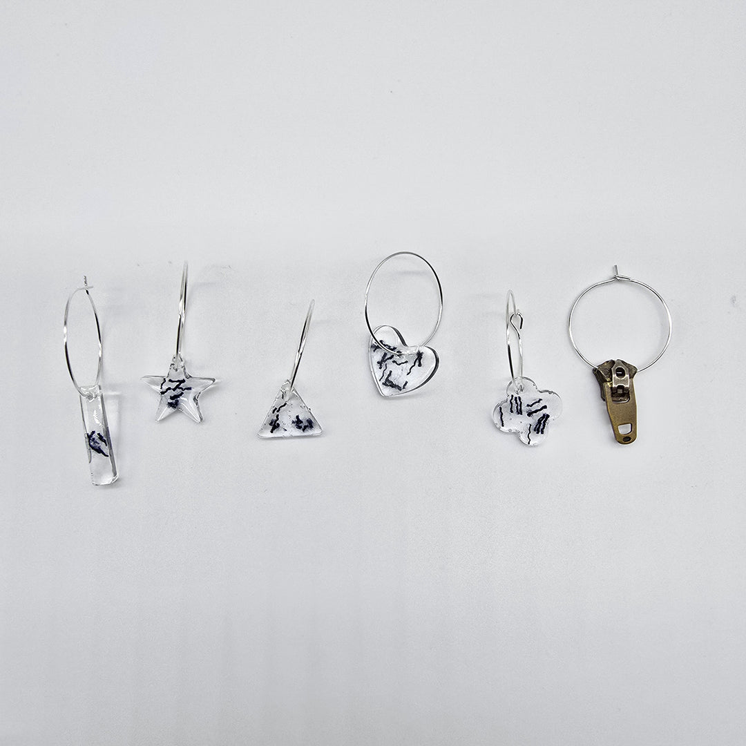 Glass identifiers - set of 6