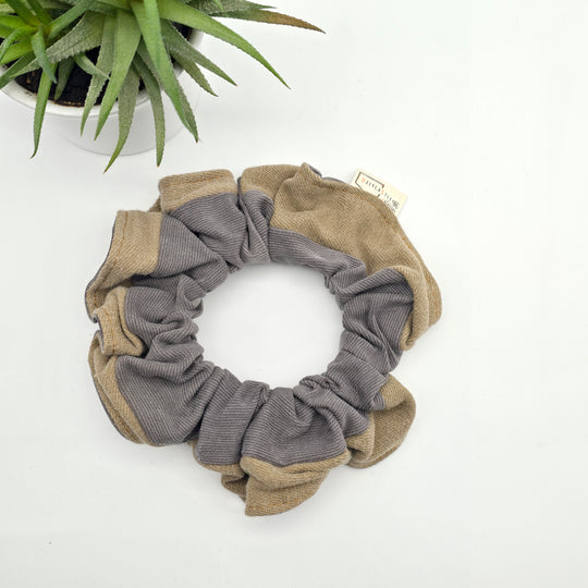 Chouchou à cheveux - denim beige et taupe