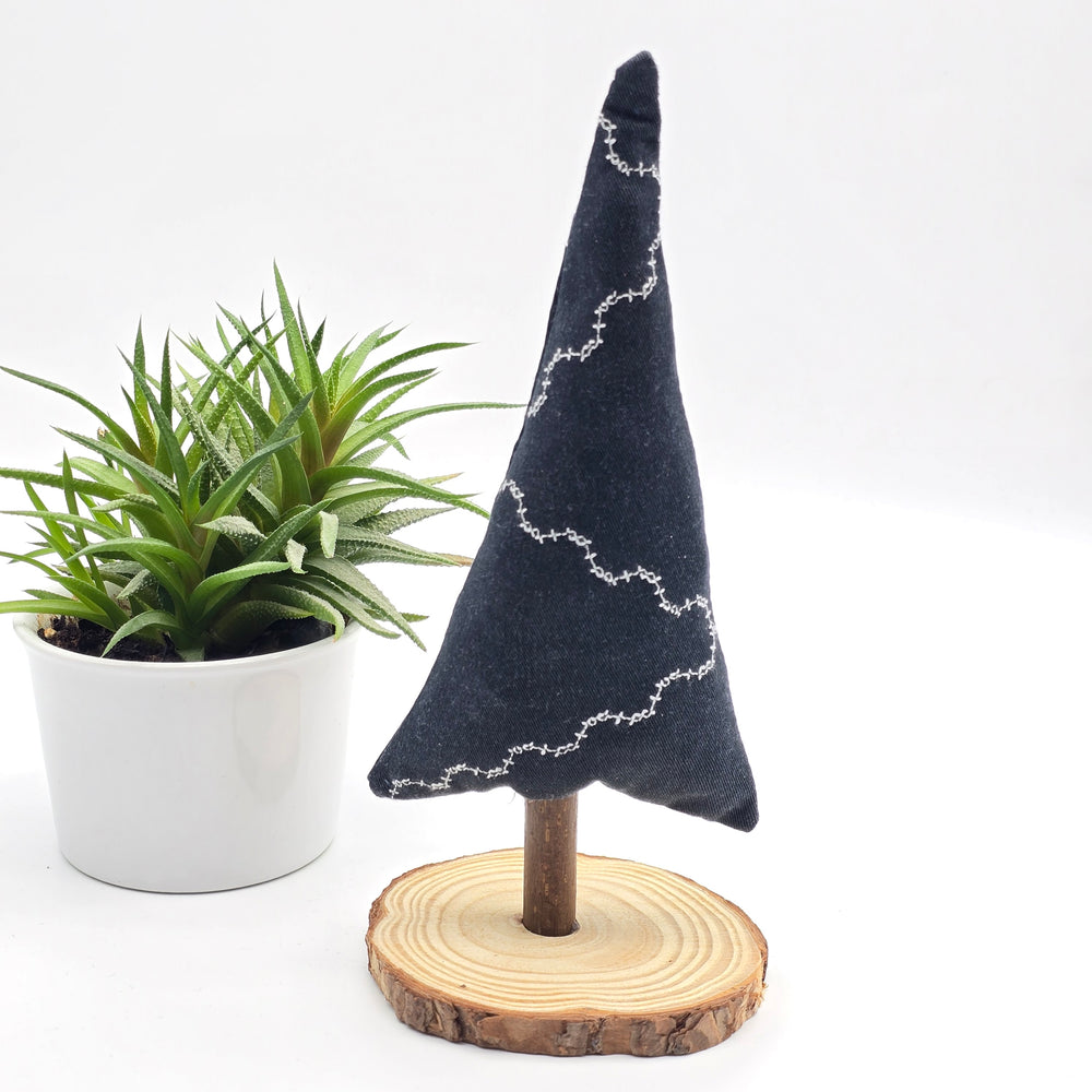 Sapin décoratif - grand - denim revalorisé - noir